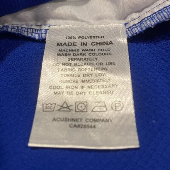 Men's FootJoy Half-Zip Short Sleeve Golf Shirt - Blue and White Medium - Picture 5 of 5